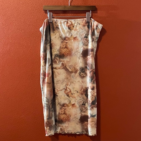 No Boundaries Dresses & Skirts - No Boundaries Men’s Mesh Renaissance Cherubs Heaven Long Lightweight Y2K Skirt